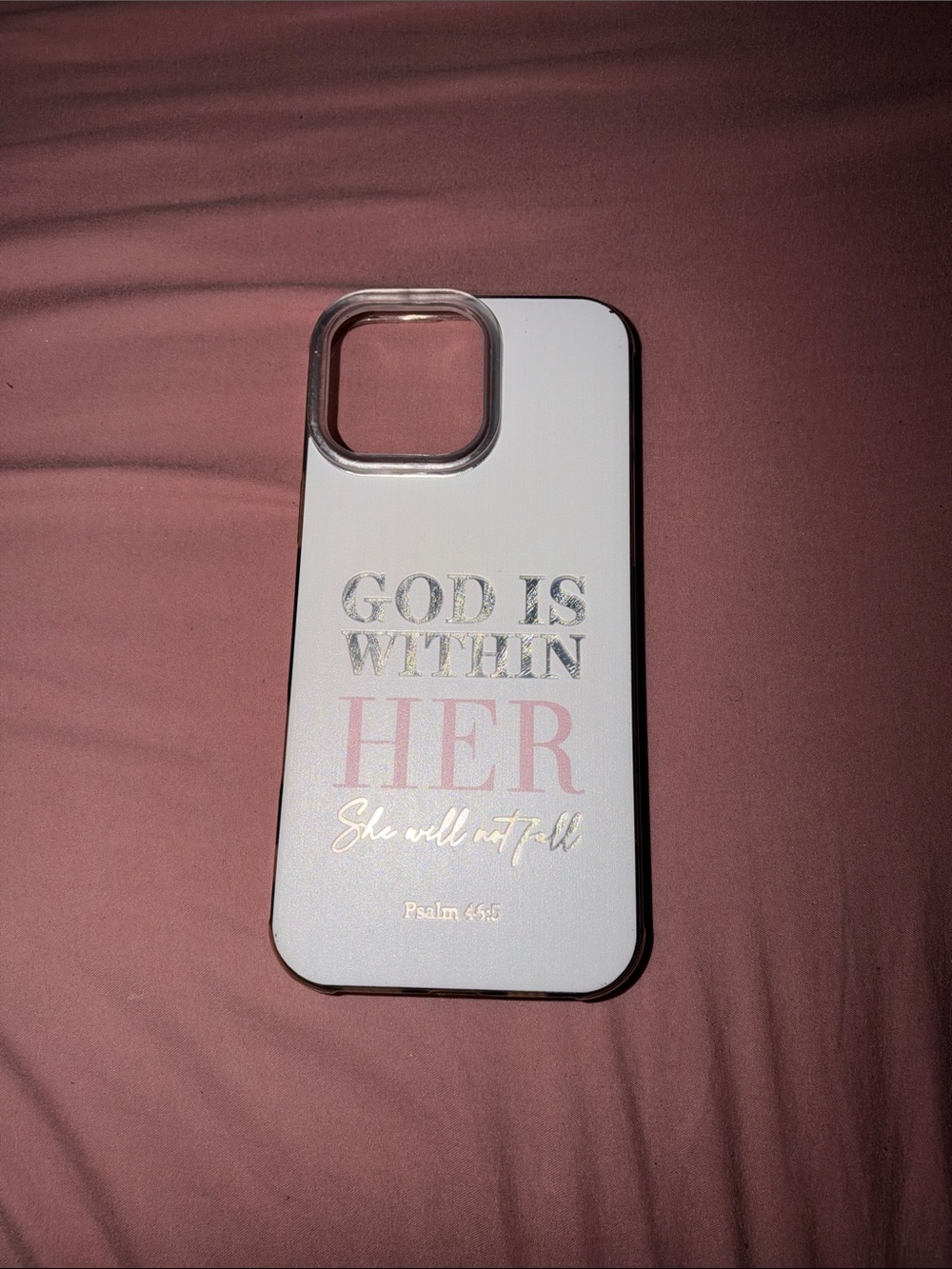 White Inspirational 'God Is Within Her' Phone Case
